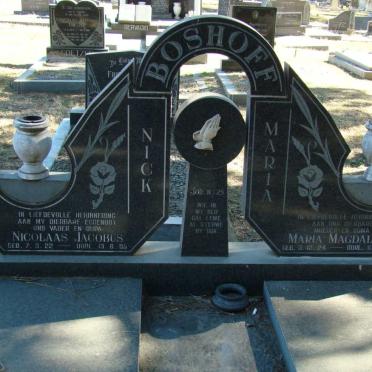 BOSHOFF Nicolaas Jacobus 1922-1985 &amp; Maria Magdalena 1924-????