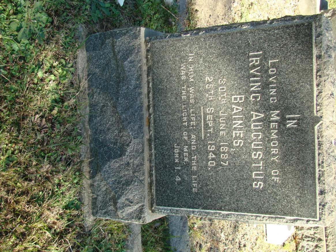 BAINES Irving Augustus 1887-1940