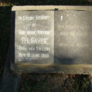 BAYER E.I. nee VAN COLLER -1959