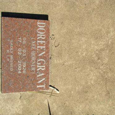 GRANT Doreen nee HORNER 1920-2004
