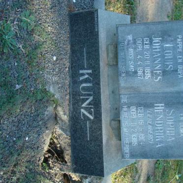 KUNZ Louis Johannes 1895-1967 &amp; Sophia Hendrika LIEBENBERG 1904-1985