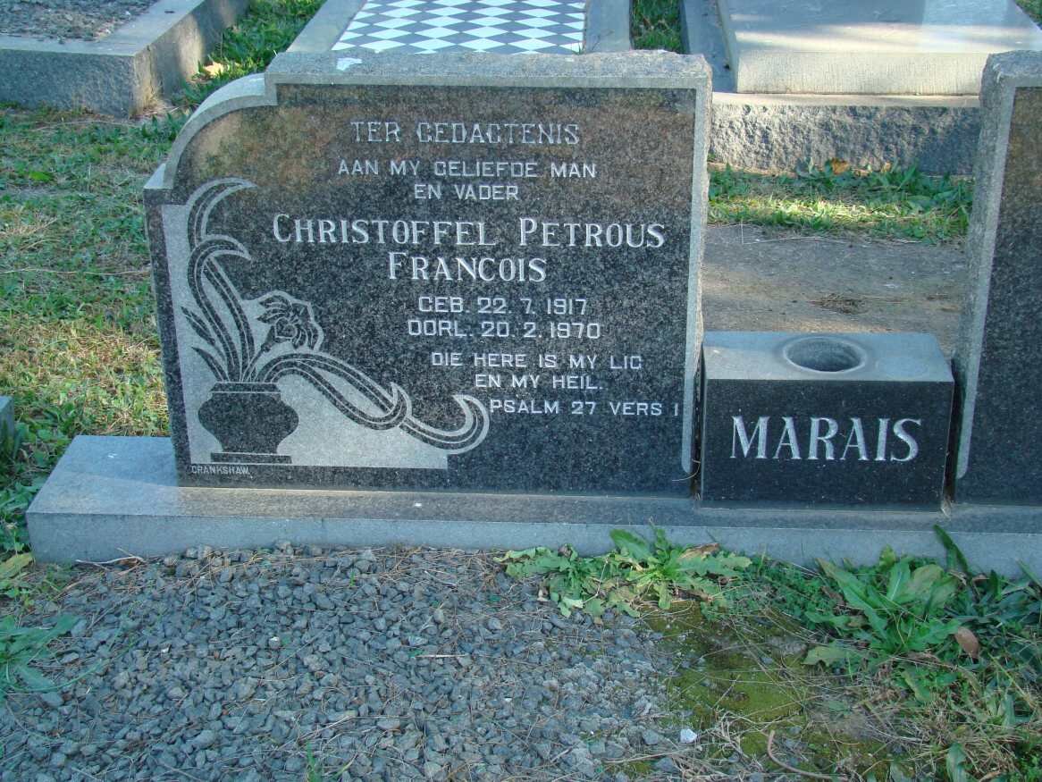 MARAIS Christoffel Petrous Francois 1917-1970