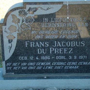 PREEZ Frans Jacobus, du 1896-1971