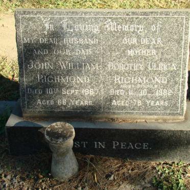 RICHMOND John William -1967 &amp; Dorothy Ulrica DENHOLM -1982