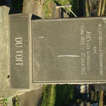 TOIT Joey, du nee SCHREUDER 1922-1953