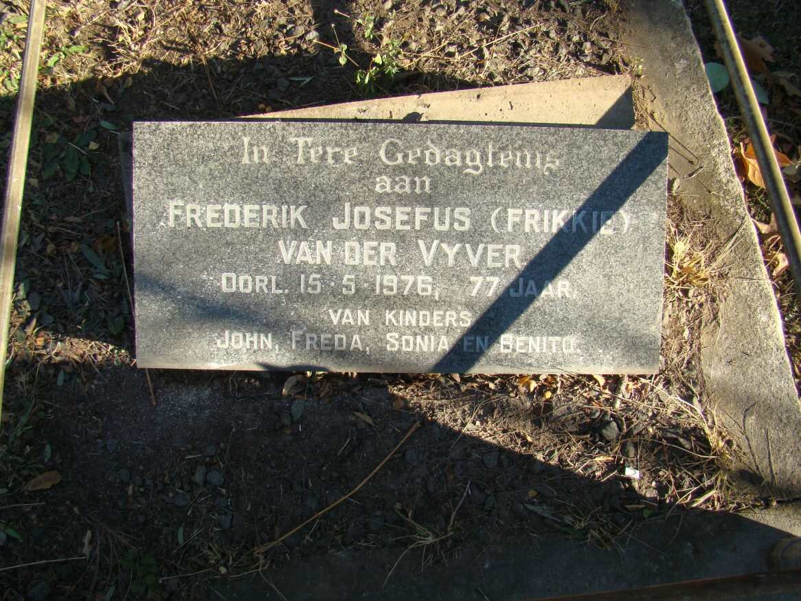 VYVER Frederik Josephus, van der -1976