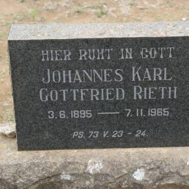 RIETH Johannes Karl Gottfried 1895-1965