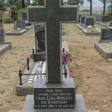 WICKERT Elsa nee BLOMSTRAND 1893-1962