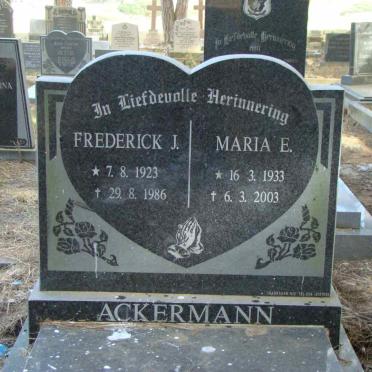 ACKERMANN Frederick J. 1923-1986 &amp; Maria E. 1933-2003