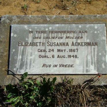 ACKERMAN Elizabeth Susanna 1867-1948