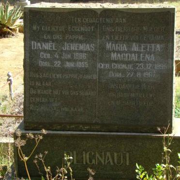 BLIGNAUT Daniel Jeremias 1886-1955 &amp; Maria Aletta Magdalena CRONJE 1895-1967