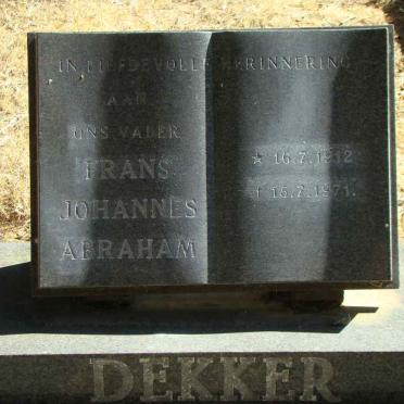 DEKKER Frans Johannes Abraham 1912-1971