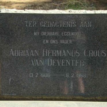 DEVENTER Adriaan Hermanus Crous, van 1906-1968