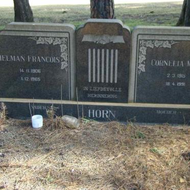 HORN Helman Francois 1906-1965 &amp; Cornelia Maria 1915-1991