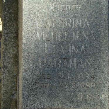 HARTMAN David Jacobus 1932-1964 &amp; Cathrina Wilhelmina Levina 1884-1958 