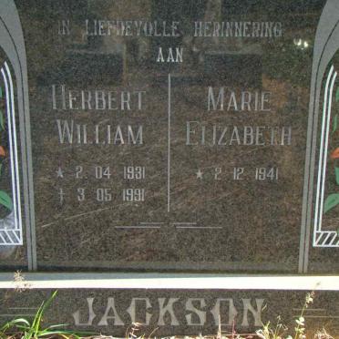 JACKSON Herbert William 1931-1991 &amp; Marie Elizabeth 1941-