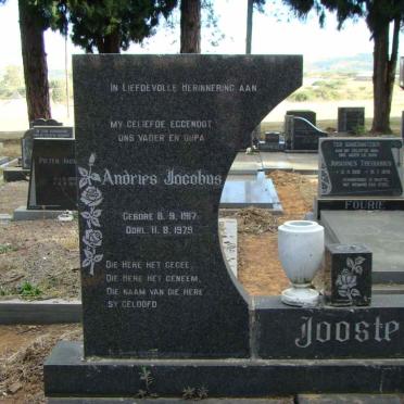 JOOSTE Andries Jacobus 1917-1979 &amp; Johanna Margeretha ELOFF 1917-1980 