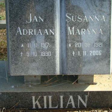 KILIAN Jan Adriaan 1917-1990 &amp; Susanna Maryna 1921-2006