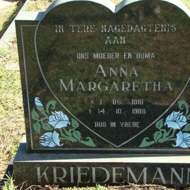 KRIEDEMANN Anna Margaretha 1910-1988