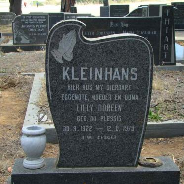 KLEINHANS Lilly Doreen nee DU PLESSIS 1922-1979