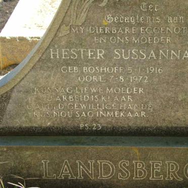 LANDSBERG Hester Sussanna nee BOSHOFF 1916-1972