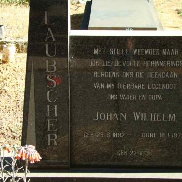 LAUBSCHER Johan Wilhelm 1892-1972 &amp; Maria Elizabeth VAN NIEKERK 1899-1974