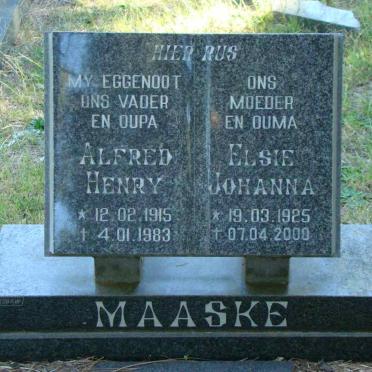 MAASKE Alfred Henry 1915-1983 &amp; Elsie Johanna 1925-2000