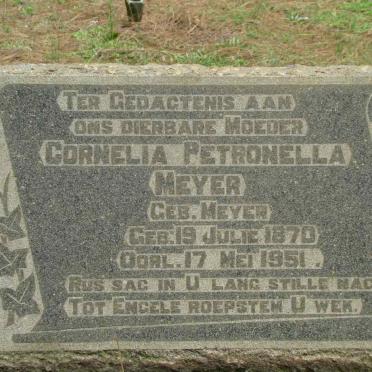 MEYER Cornelia Petronella nee MEYER 1870-1951