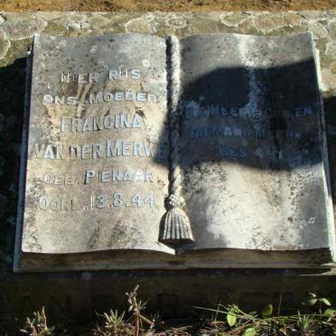 MERWE Francina, van der nee PIENAAR -1944