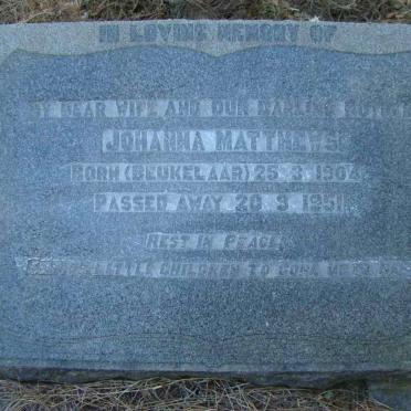 MATTHEWS Johanna nee BEUKELAAR 1904-1951