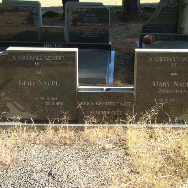 NAUDE Gert 1888-1970 &amp; Mary BERRYMAN 1907-