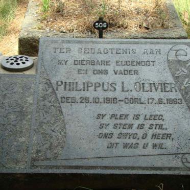 OLIVIER Philippus L. 1916-1963