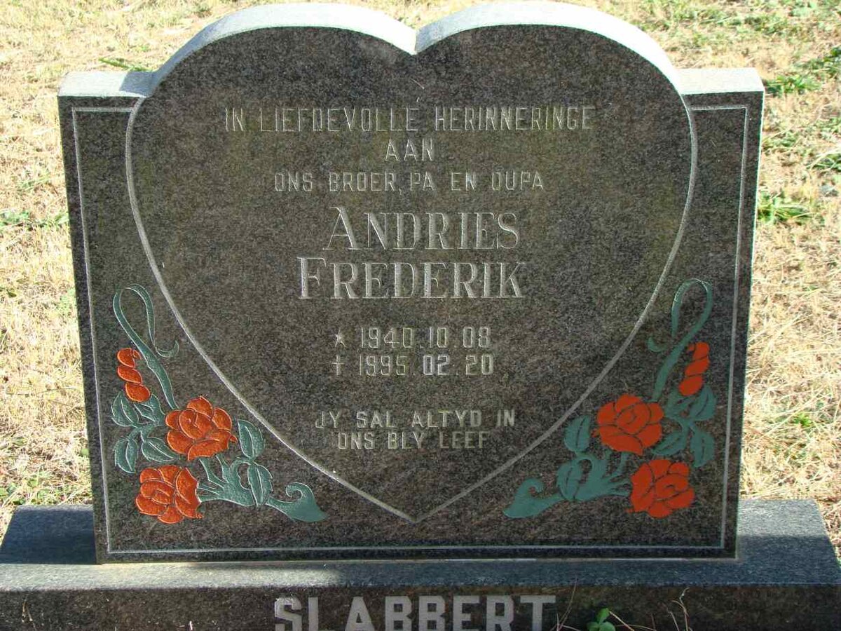 SLABBERT Andries Frederik 1940-1995