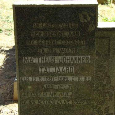 TALJAARD Mattheus Johannes 1897-1958