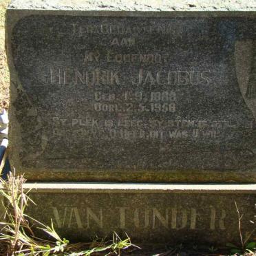 TONDER Hendrik Jacobus, van 1888-1958