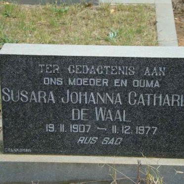 WAAL Susara Johanna Catharina, de 1907-1977