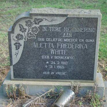 WHITE Aletta Frederika nee VAN SCHALKWYK 1910-1965