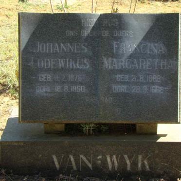 WYK Johannes Lodewikus, van 1876-1950 &amp; Francina Margaretha 1888-1968