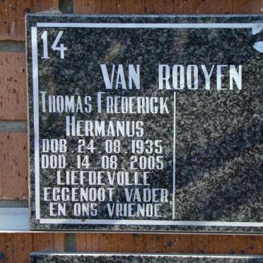 ROOYEN Thomas Frederick Hermanus, van 1935-2005