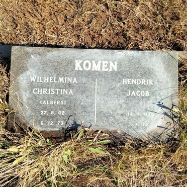 KOMEN Hendrik Jacob 1903-1975 & Wilhelmina Christina 1902-1973