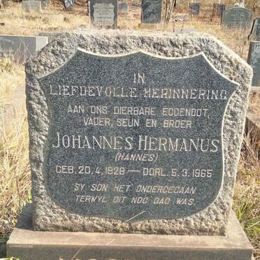 MOSTERT Johannes Hermanus 1928-1965
