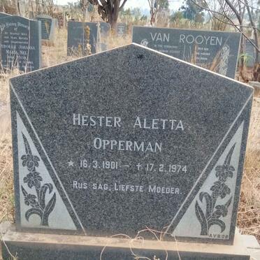 OPPERMAN Hester Aletta 1901-1974