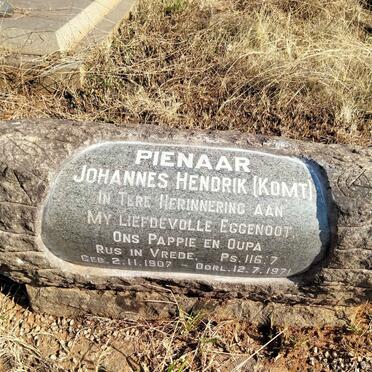 PIENAAR Johannes Hendrik 1907-1971