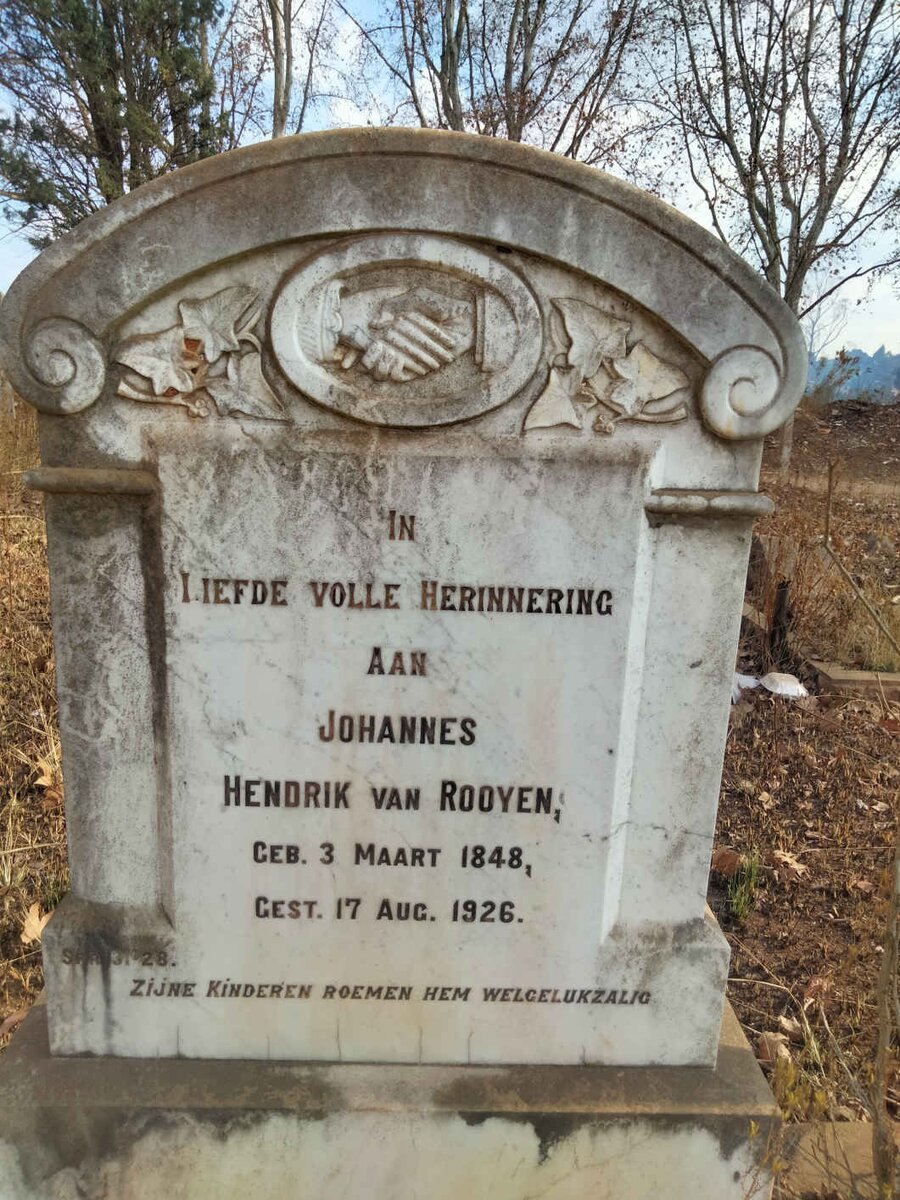 ROOYEN Johannes Hendrik, van 1848-1926