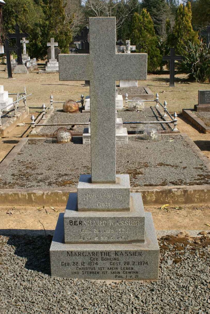 KASSIER Bernhard K. 1876-1937 &amp; Margarethe BOHLING 1874-1974