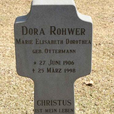 ROHWER Marie Elisabeth Dorothea nee OTTERMANN 1906-1998