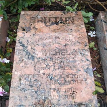 BRITTAIN Erna Wilhelmine Auguste nee GRIEB 1918-2013