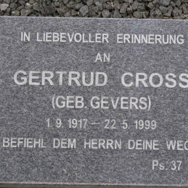 CROSS Gertrud nee GEVERS 1917-1999