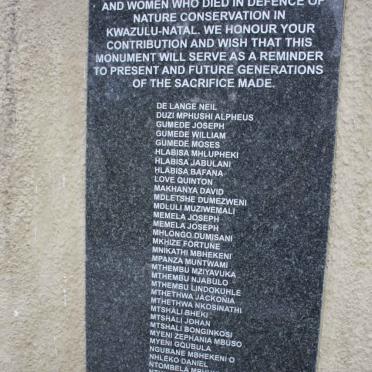 08. Tribute to the men and women who died in defence of nature conservation in Kwazulu-Natal