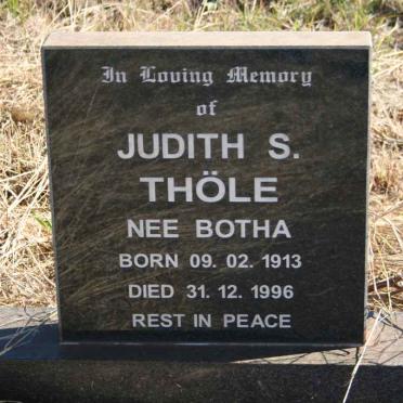 THOLE Judith S. nee BOTHA 1913-1996